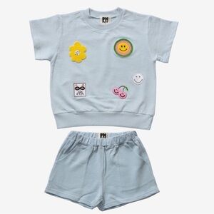 PETITE HAILEY GIRLS MULTI PATCHED SET